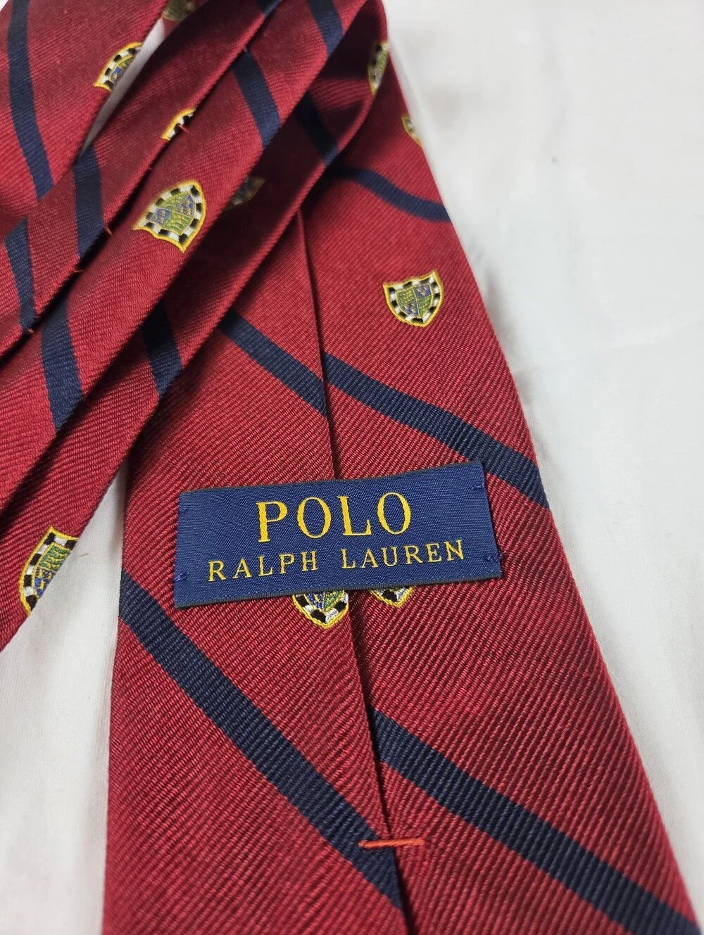 Polo Ralph Lauren Repp Narrow Club Tie Red Stripe Silk